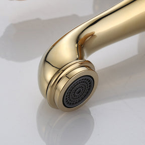 Traditional Brass and Jade Single Hole Basin Tap_Gold