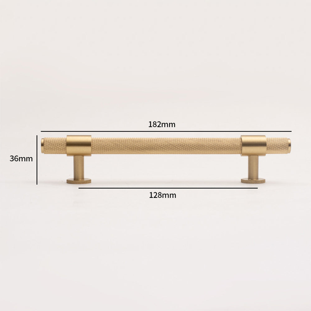 European Style Brushed Brass Knurled Cabinet Handles