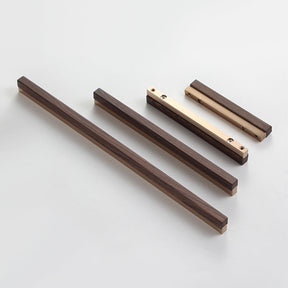 Solid Wood Pull Handles With Metal Base