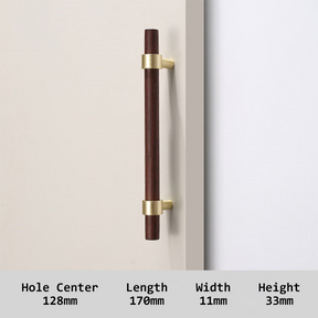 Wooden Cabinet Pulls With Brass Base