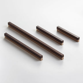 Solid Wood Pull Handles With Metal Base