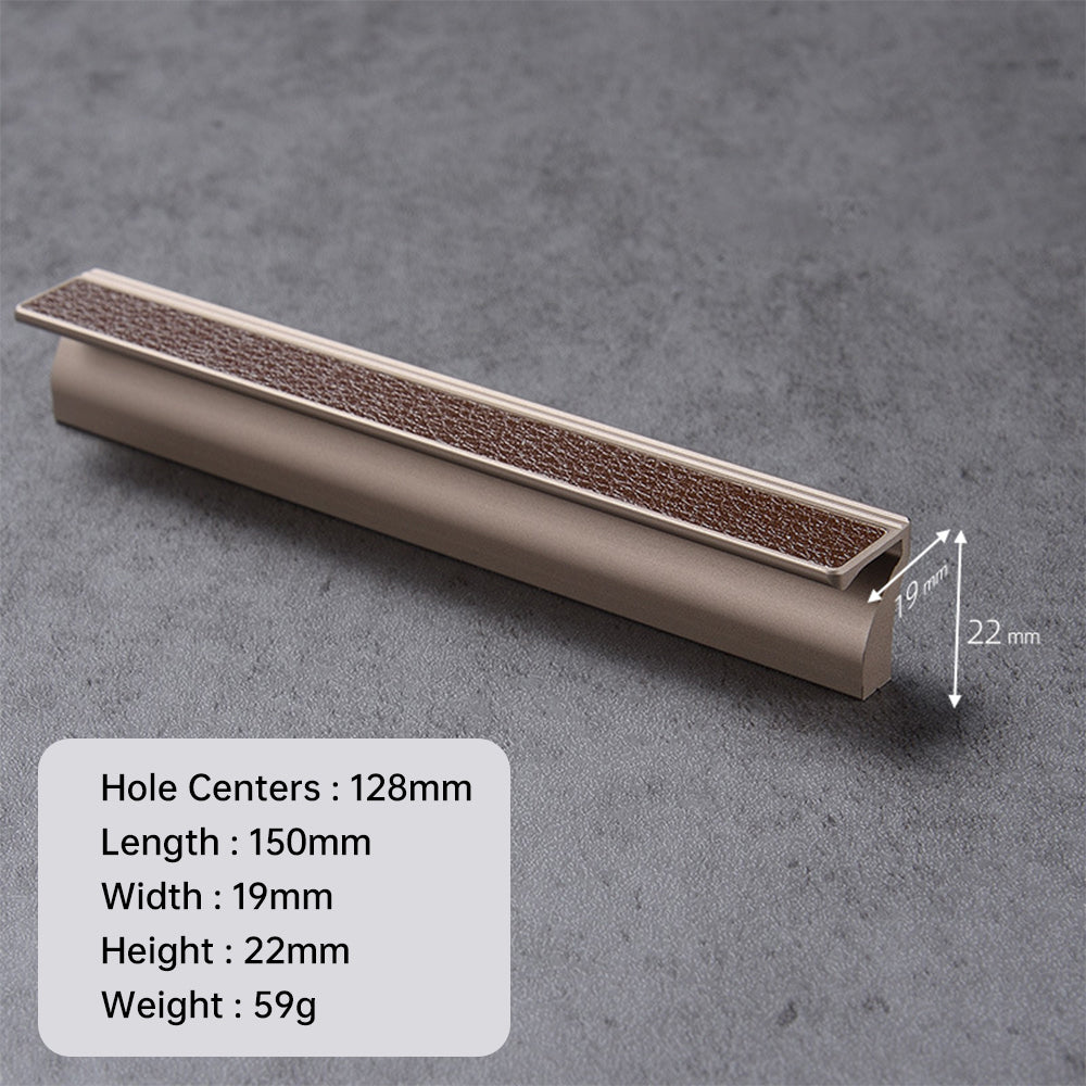 Aluminum Alloy Square Leather Cabinet Handles