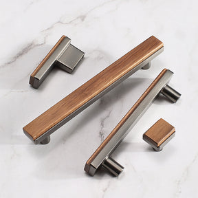 Square Solid Wood Cabinet Bar Handles