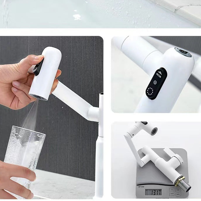 Intelligent Digital Display Hot And Cold Basin Tap_White