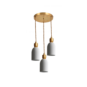 Nordic Pleated Ceramic Brass Cocoon Pendant Light -Homdiy