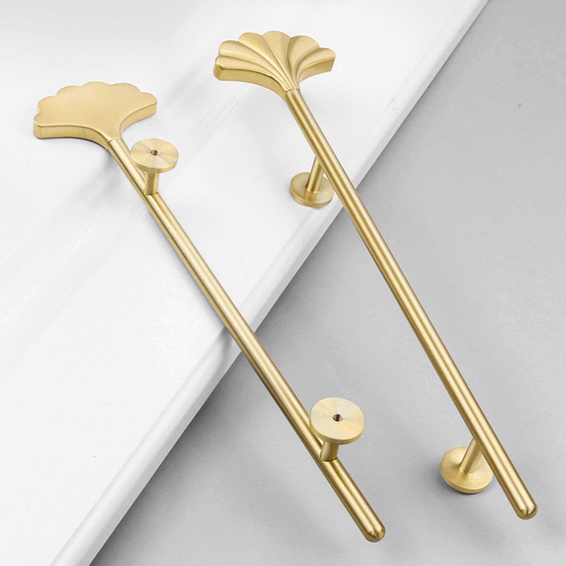 Gold Long Fan Pattern Cabinet Bar Handle