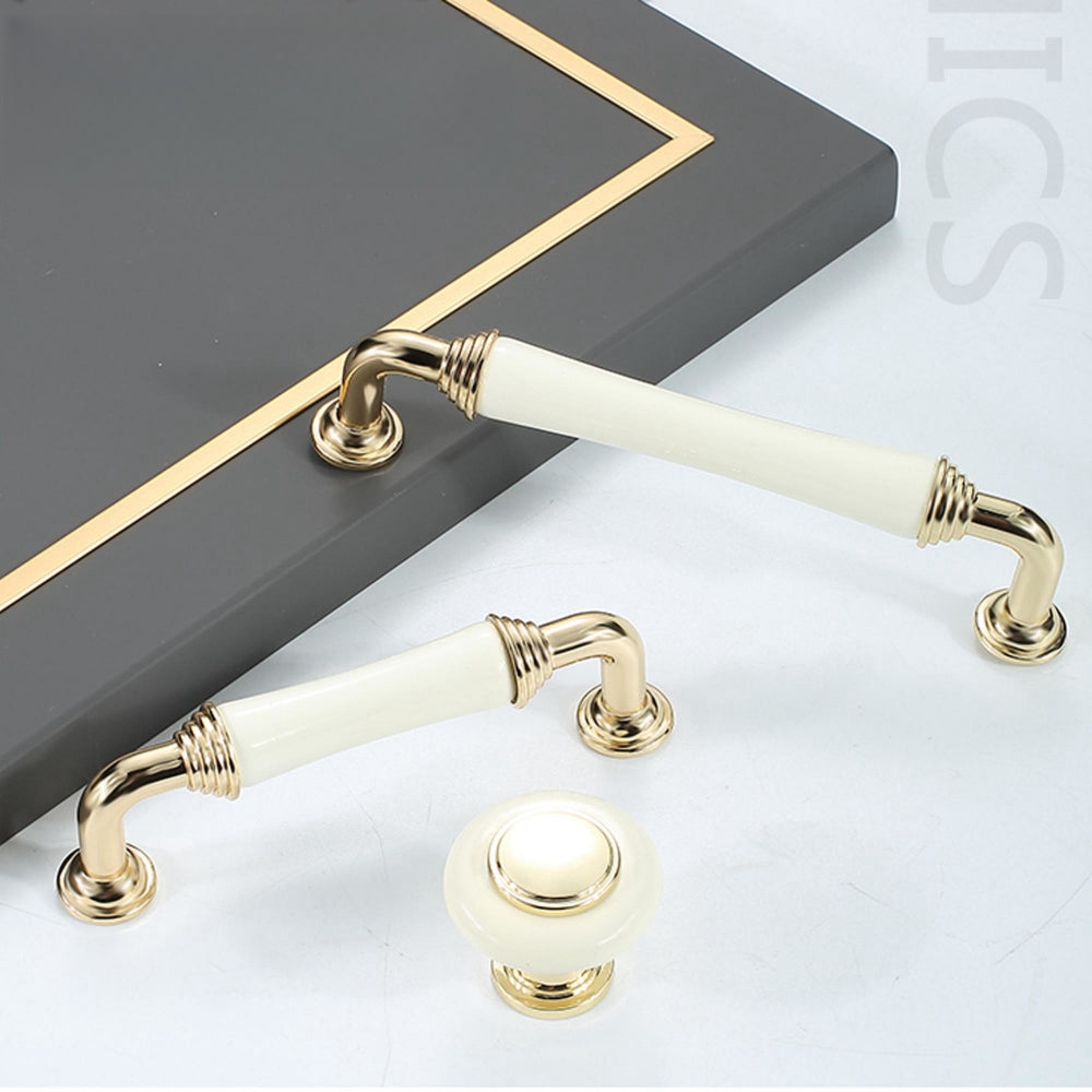 Polished Gold Ceramic Bow Handles