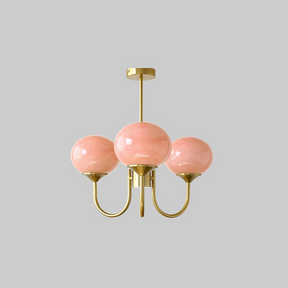 Bubble Pink Glass Marshmallow Chandelier -Homdiy