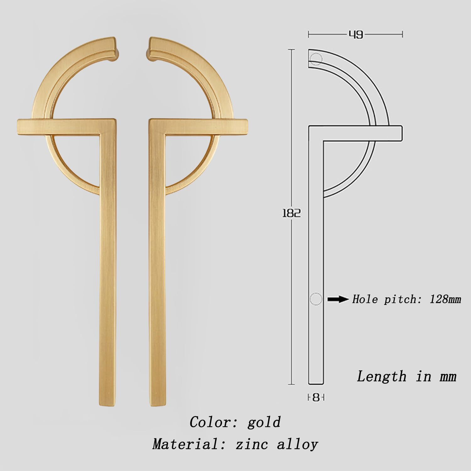 Unique Gold Paired Cabinet Pull Handles