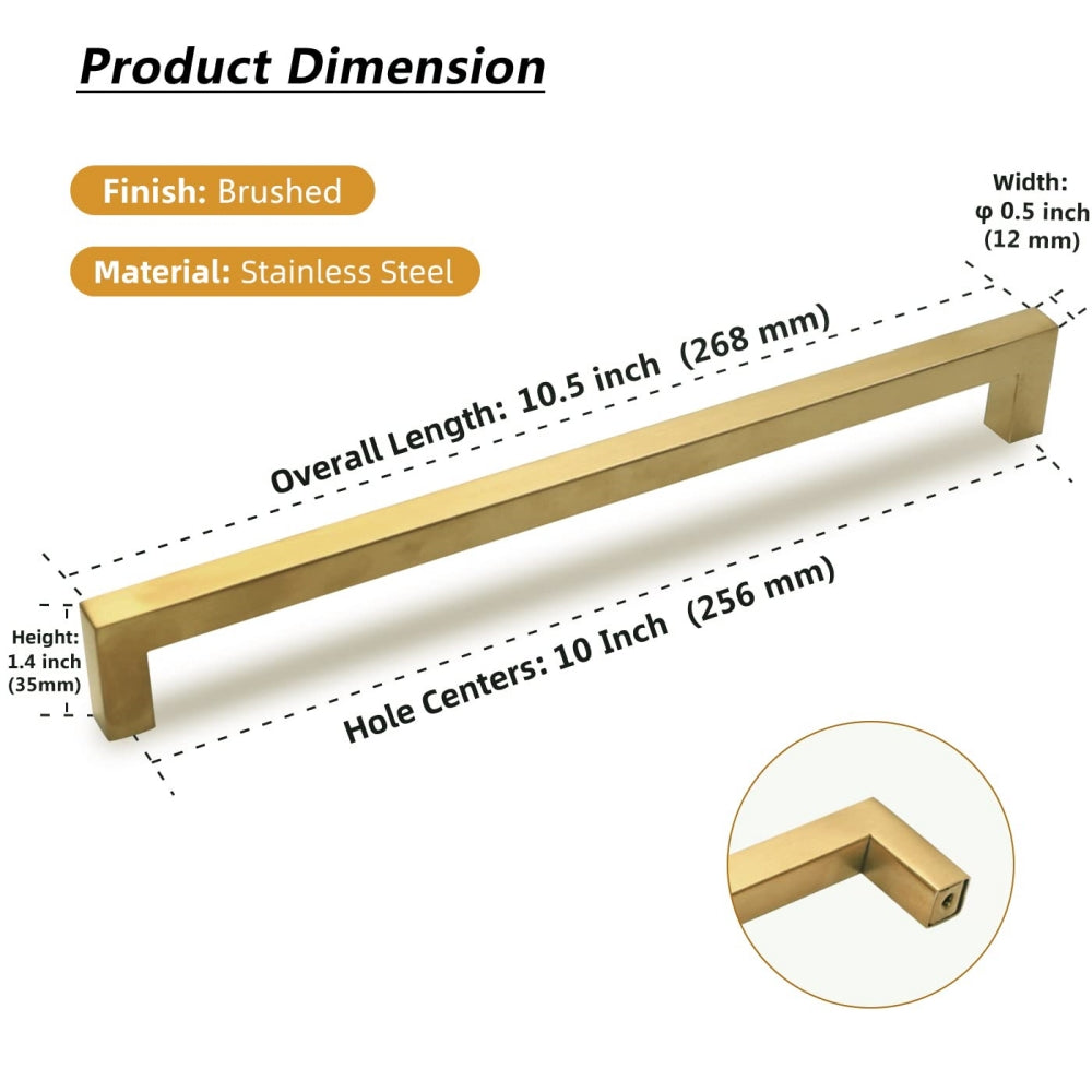 goldenwarm 5 Inch Gold Cabinet Pulls 10 Pack Brushed Brass