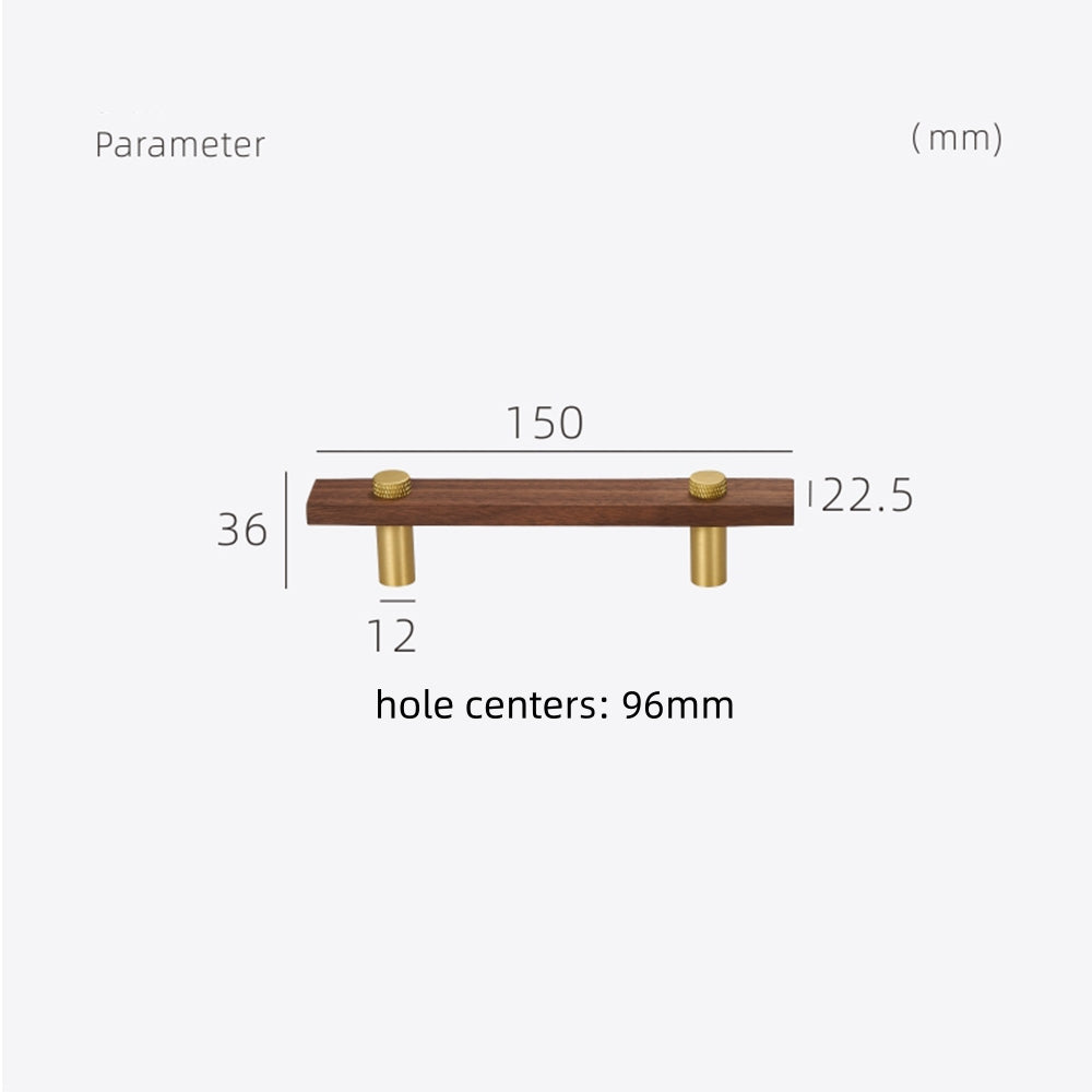 Black Walnut Square Cabinet Bar Handles