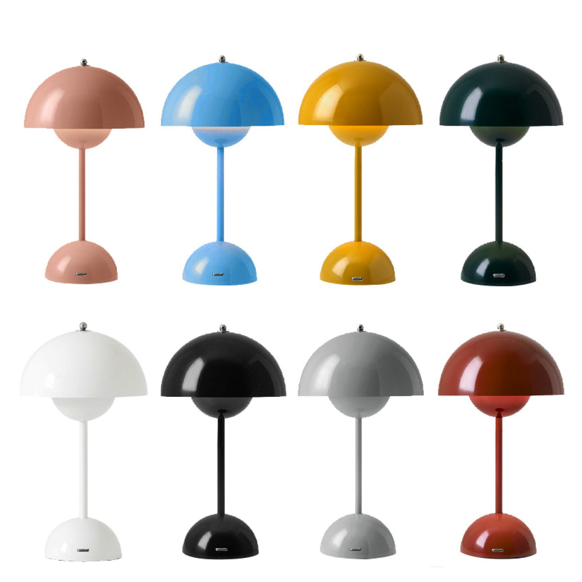 Contemporary Mushroom Table Lamp Mini Flowerpot Desk Light -Homdiy