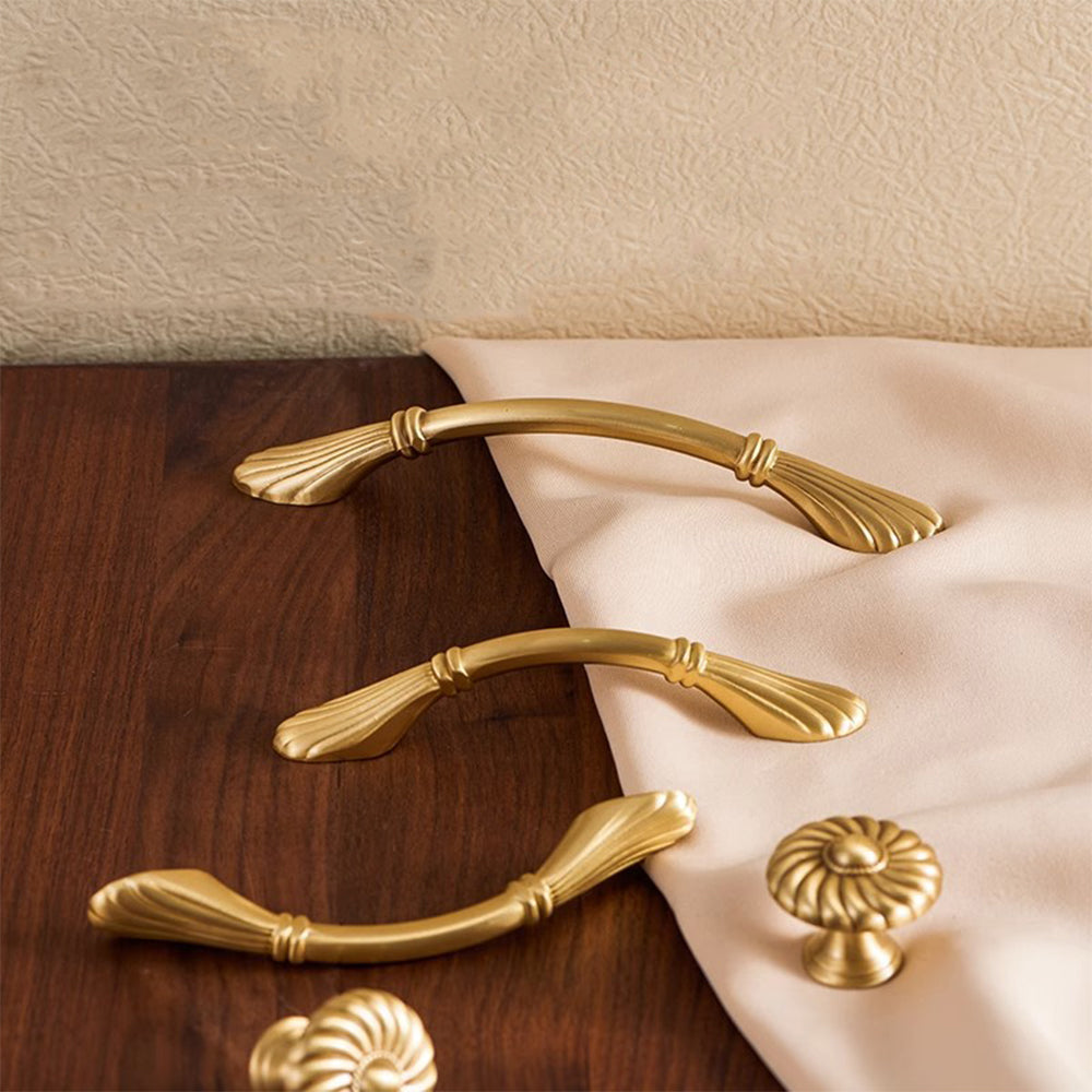Elegant Brass Shell Dresser Handles