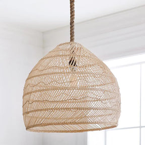 Handmade Hemp Rope Hanging Ceiling Lights Rattan Kitchen Pendant Light -Lampsmodern