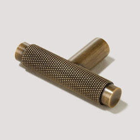 Brass Knurled T-Bar Cabinet Handles