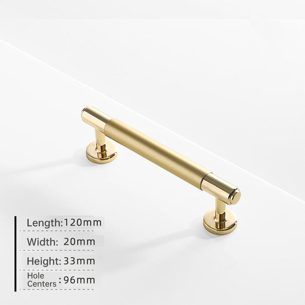 Gold Aluminum Alloy Two-Color Splicing Cabinet Handles