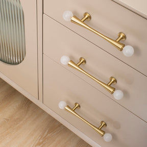 Crystal Brass Wardrobe Cabinet Pulls