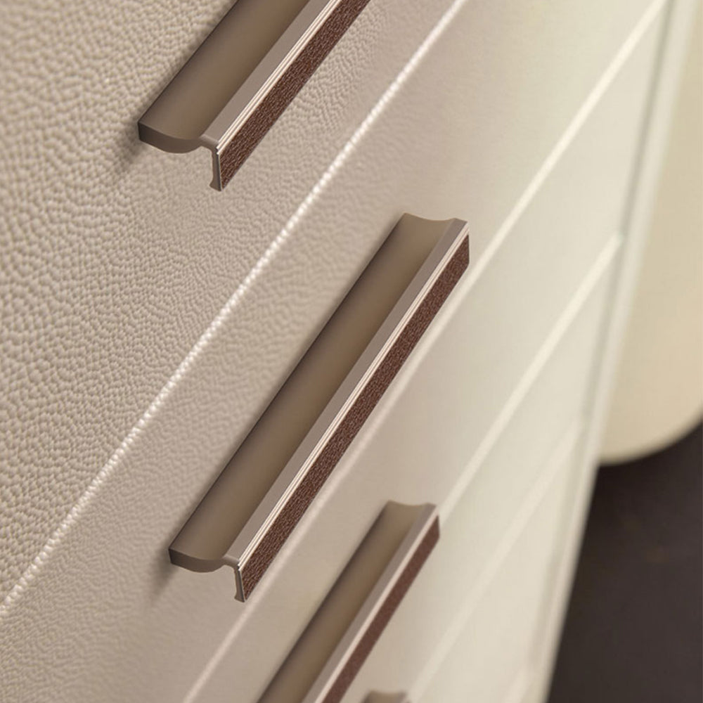 Aluminum Alloy Square Leather Cabinet Handles