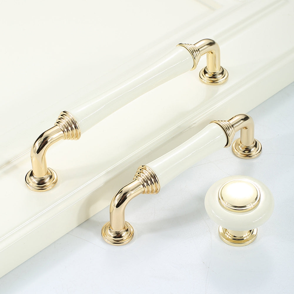 Polished Gold Ceramic Bow Handles