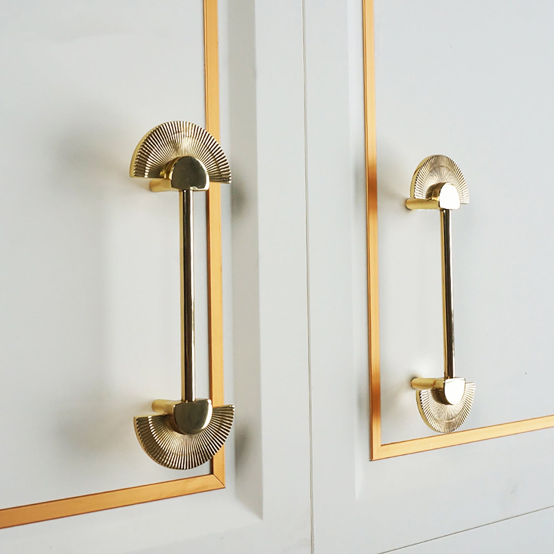 Solid Brass Scalloped Cabinet Pull Handles