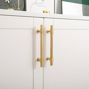 Brushed Brass Knurled Cabinet Handles