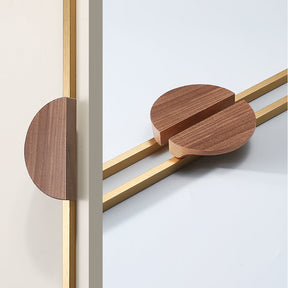 A Pair of Semicircle Wooden Wardrobe Cabinet Pull Handles