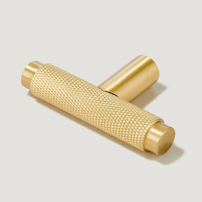 Brass Knurled T-Bar Cabinet Handles