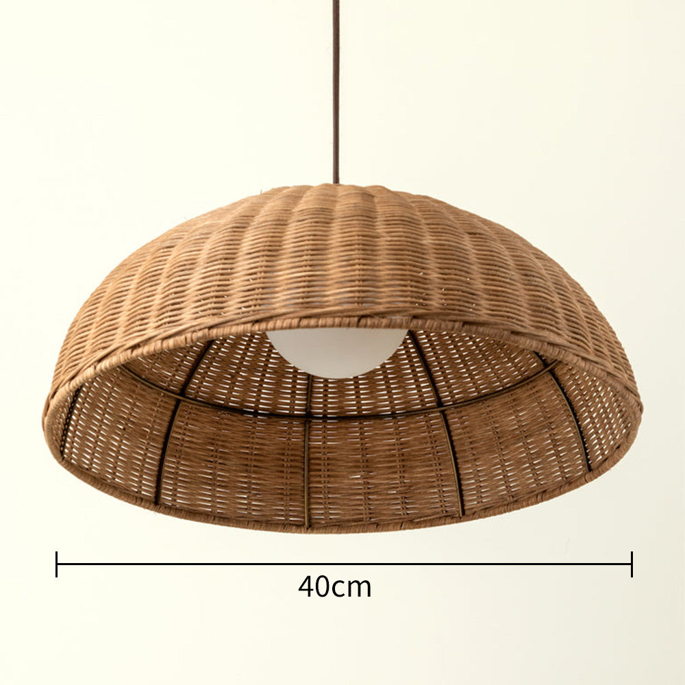 Simple Rattan Dome Pendant Light -Homdiy