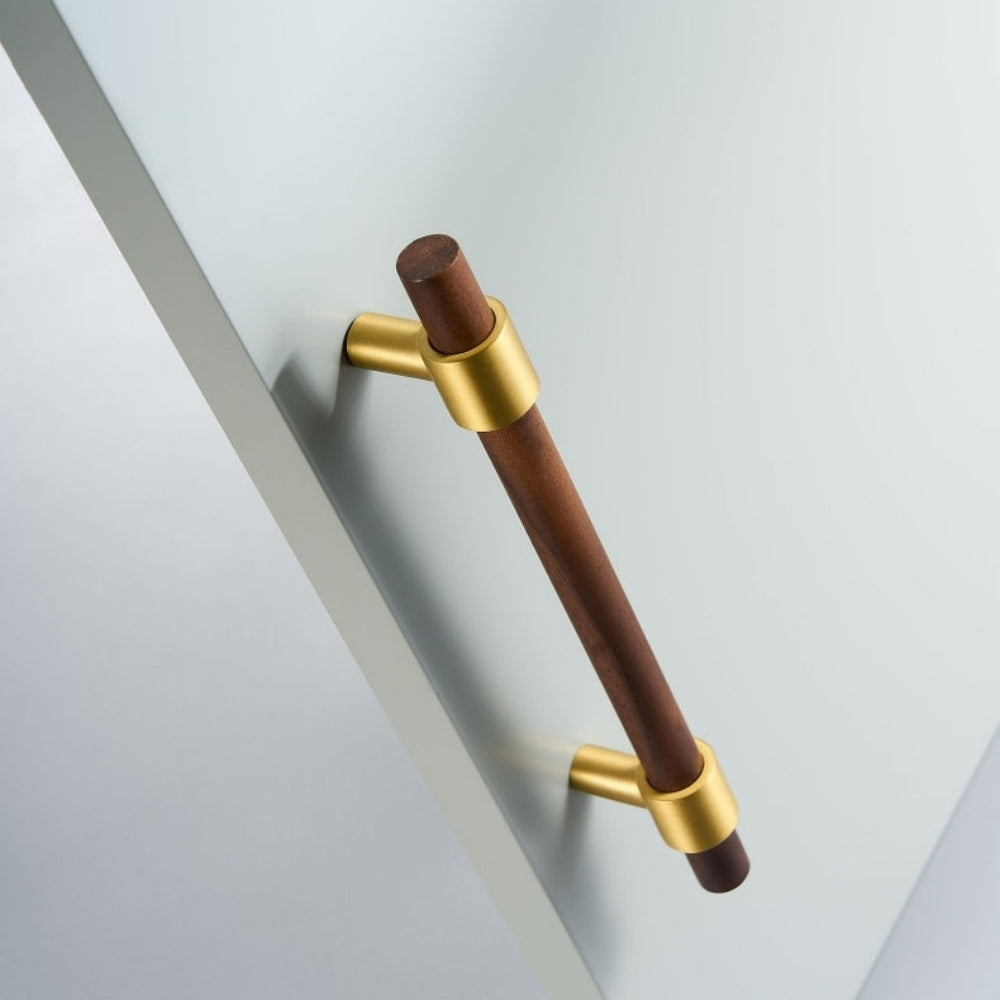 Wooden Cabinet Pulls With Brass Base