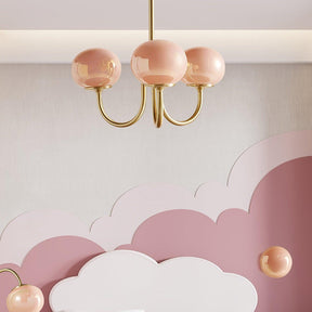 Bubble Pink Glass Marshmallow Chandelier -Homdiy