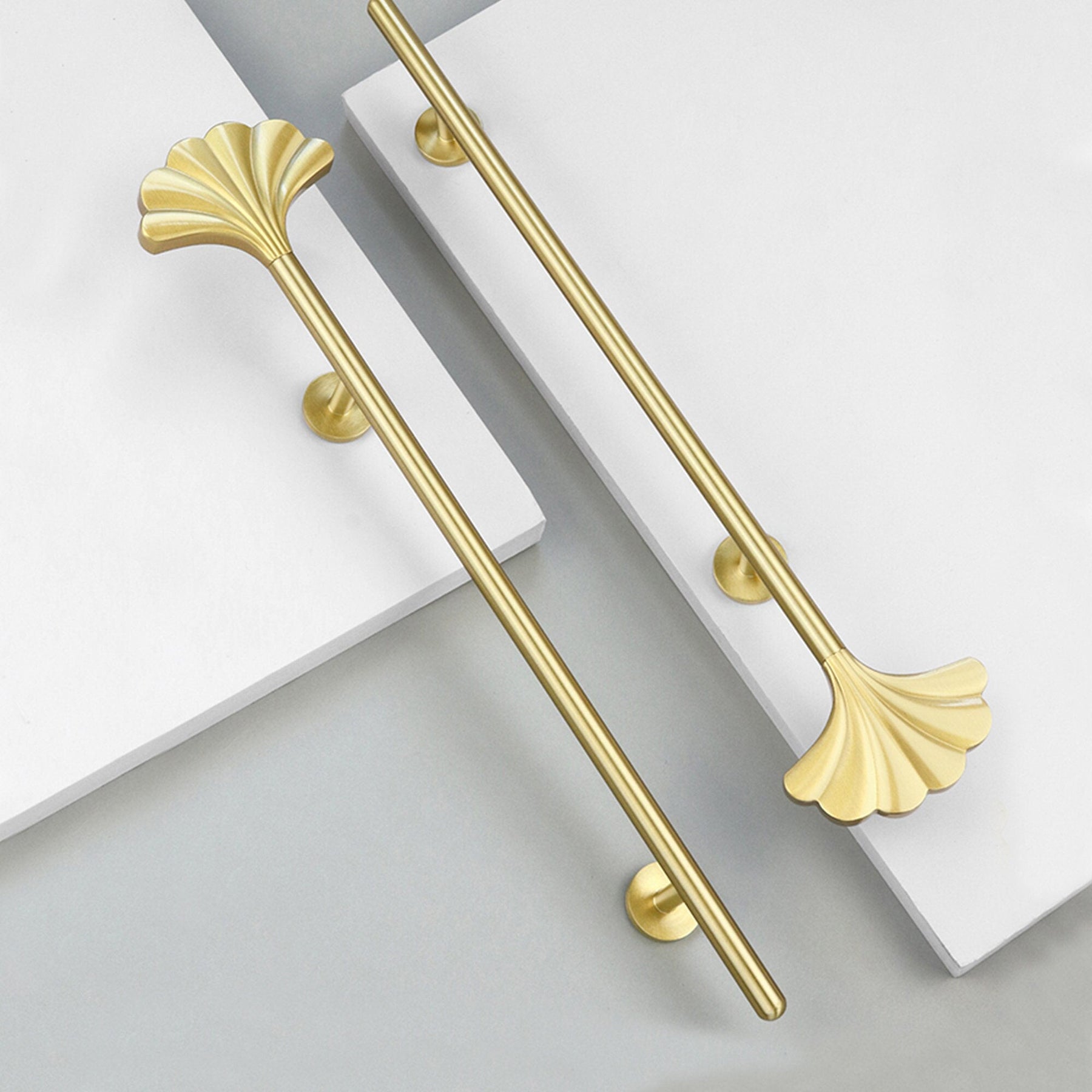 Gold Long Fan Pattern Cabinet Bar Handle