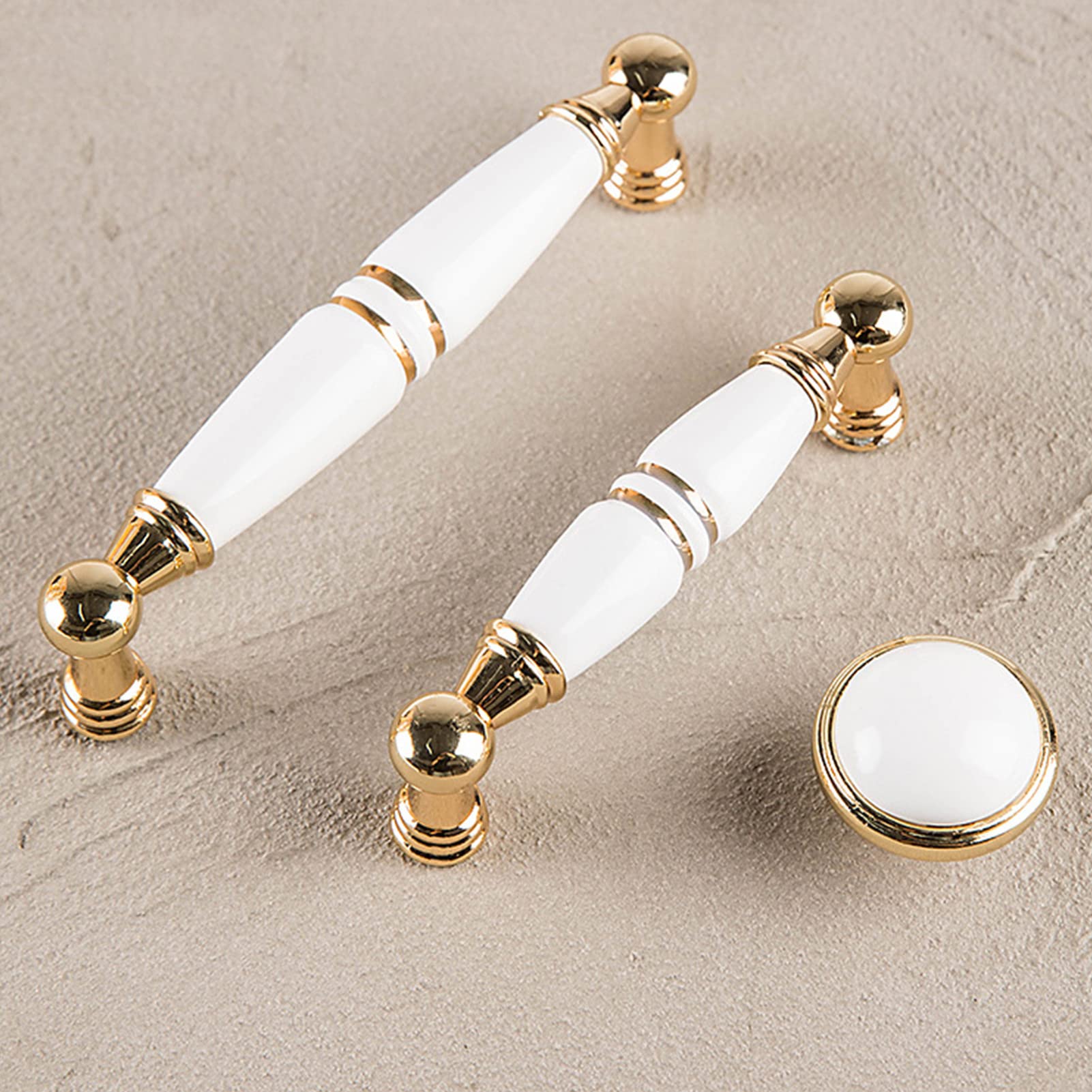 Polished Gold Ceramic Bow Handles