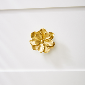 Flower Brass Kitchen Drawer Knob