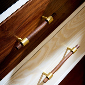 Wooden Cabinet Pulls With Brass Base