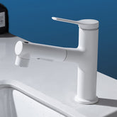 2 Modes Hot and Cold Pull-Out Bathroom Basin Taps_White