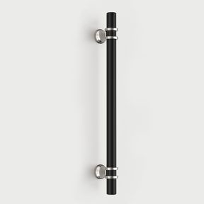 Brushed Nickel & Black Solid Cabinet Pulls