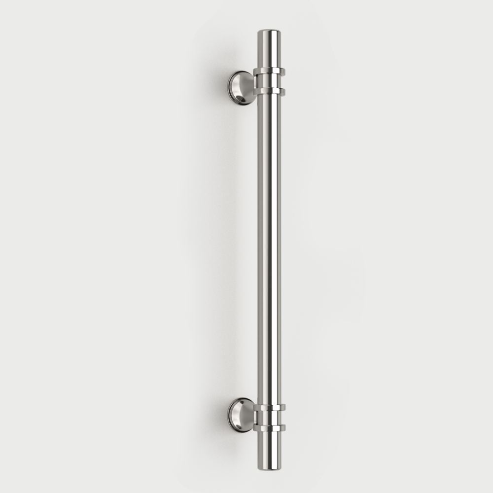 Brushed Nickel & Black Solid Cabinet Pulls