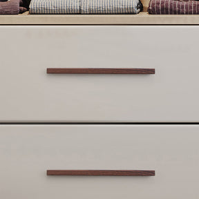 Solid Wood Pull Handles With Metal Base