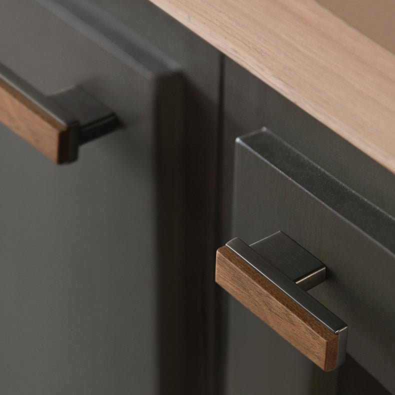 Square Solid Wood Cabinet Bar Handles