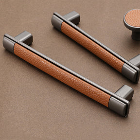 Retro Leather Brown Drawer Handles