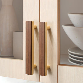 Square Solid Wood Cabinet Bar Handles