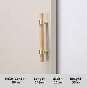 Wooden Cabinet Pulls With Brass Base