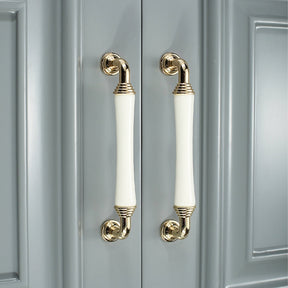 Polished Gold Ceramic Bow Handles