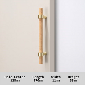 Wooden Cabinet Pulls With Brass Base