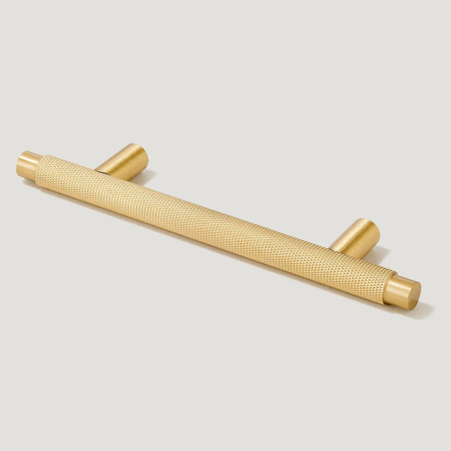 Brass Knurled T-Bar Cabinet Handles