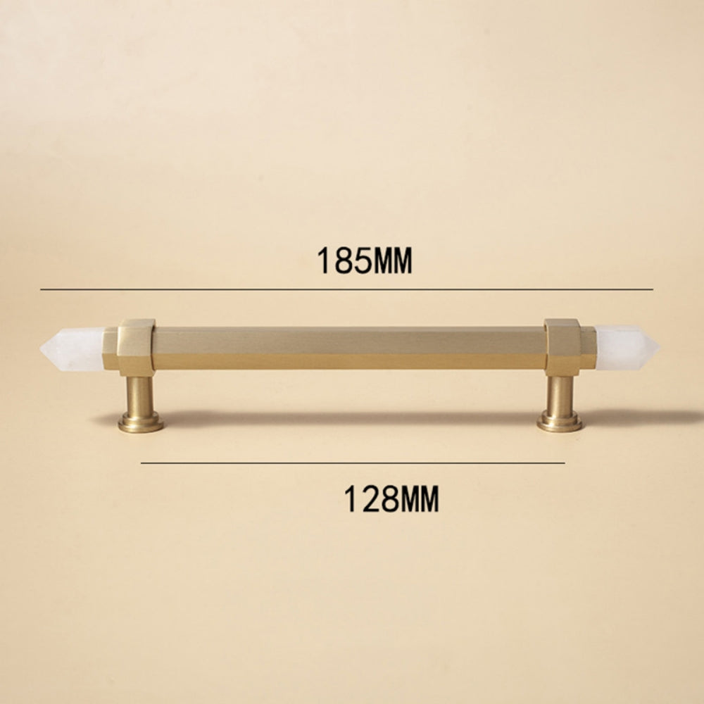 Crystal Cabinet Bar Handlers With Brass Base