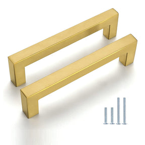 Brushed Brass Square Bar Handles