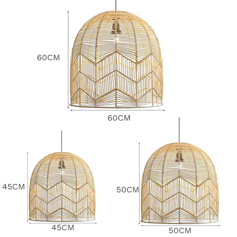 Handmade Basket Rattan Pendant Light Shades -Homdiy