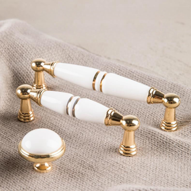 Polished Gold Ceramic Bow Handles