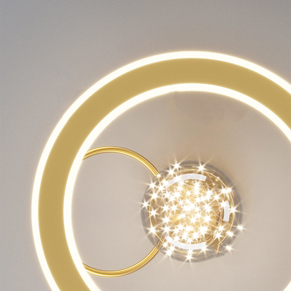 Luxury Golden Starry Glass Ceiling Lamp